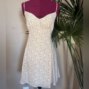 Blush Mini Dress with Pink Floral Pattern